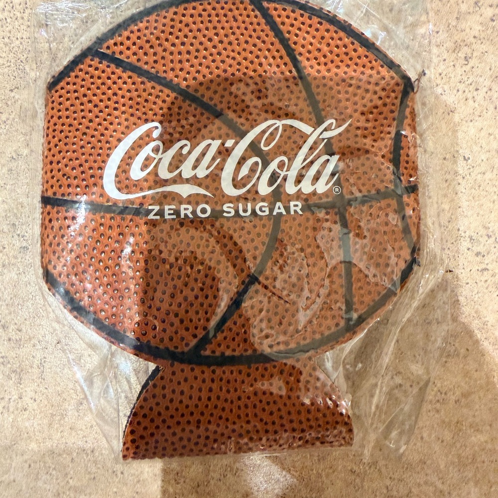 Coca-Cola Basketball drink koozie in Orange and Black